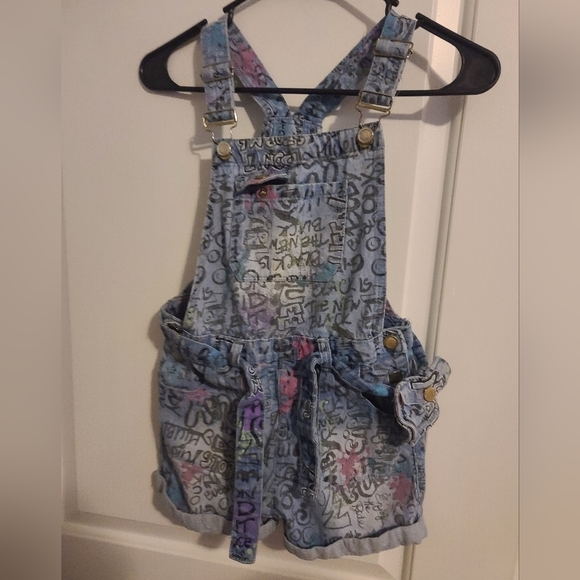 Girls ❤️❤️❤️ Denim Overall For Girls Size 10 Blue/Multi (Ts-E3) - Picture 1 of 5